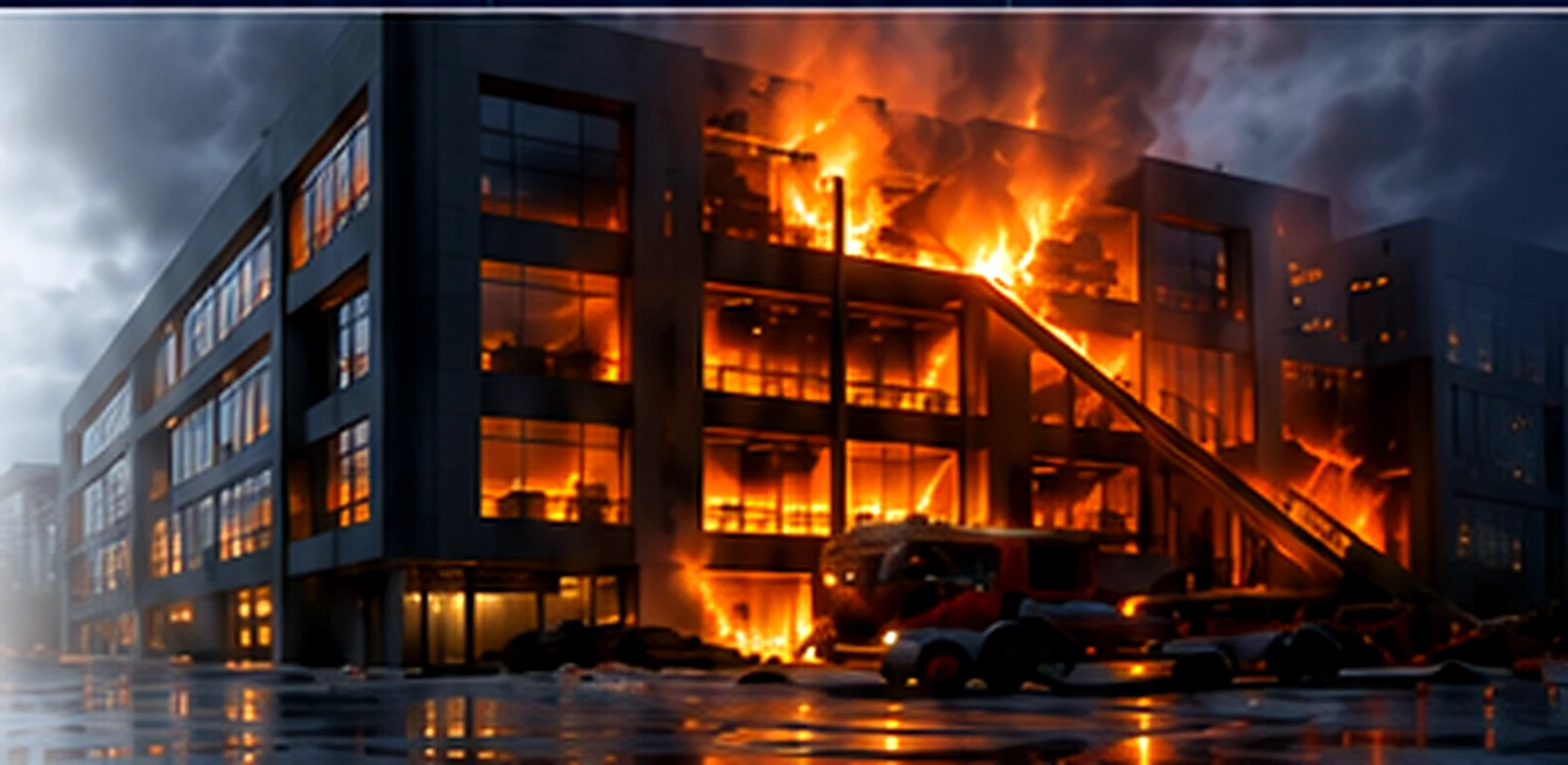 Incendio en una edificación industrial
